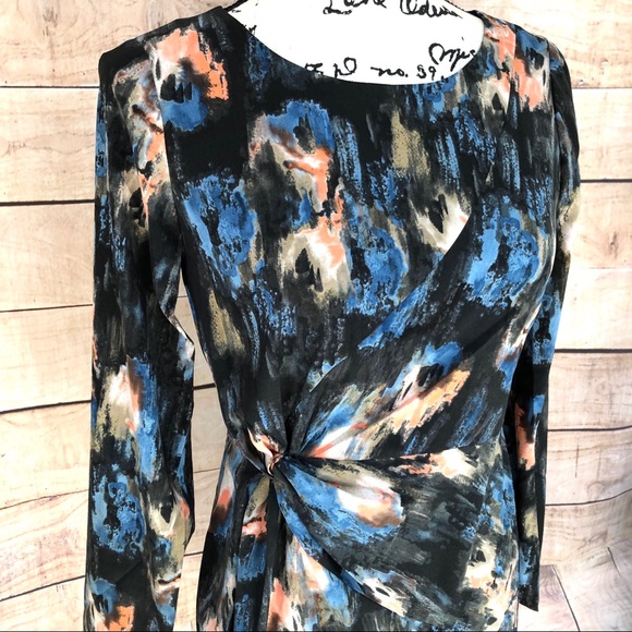 SALE❗️NYDJ JEMMA Melting Ikat Long Sleeve Dress 4P - Picture 3 of 16